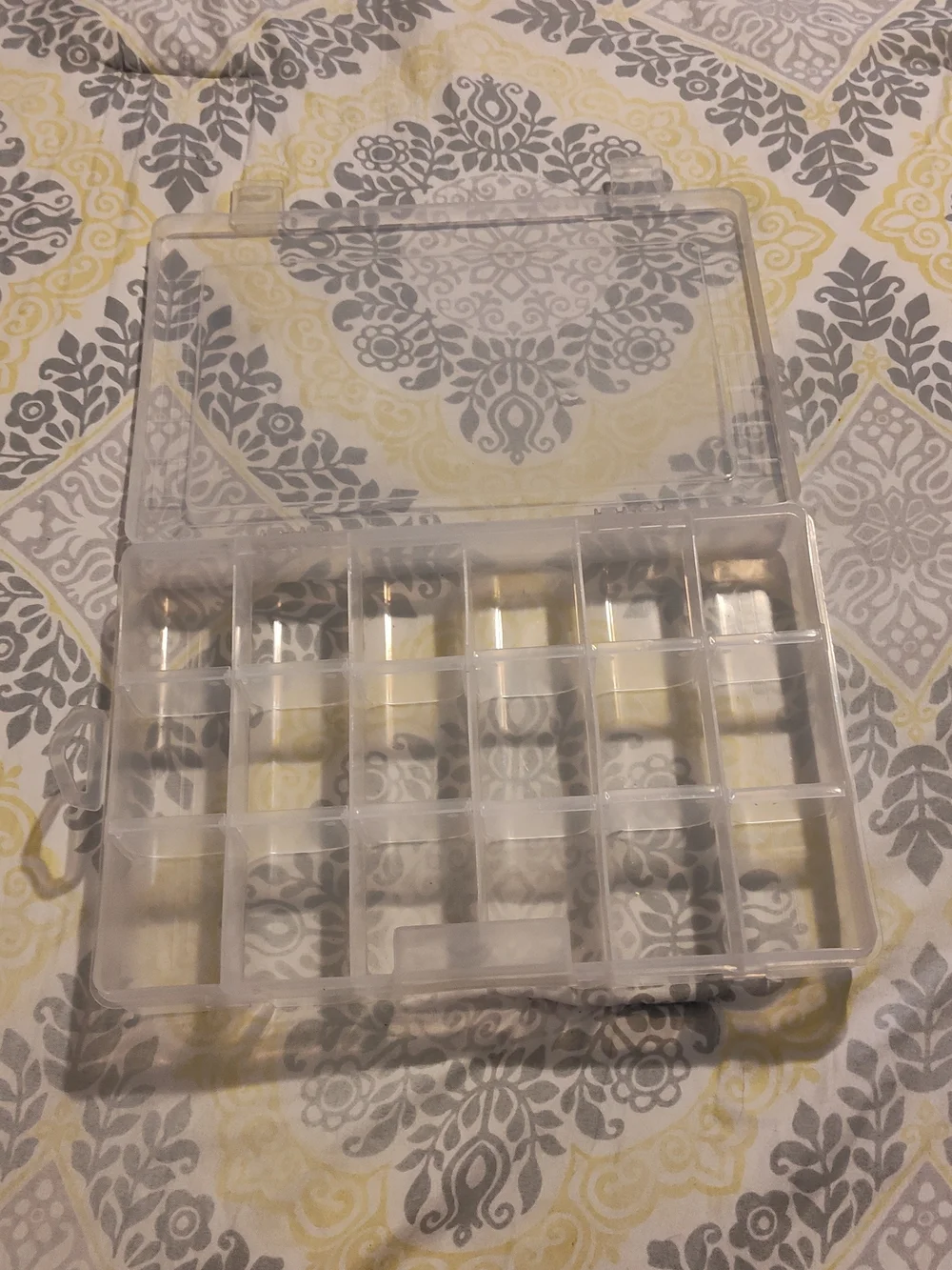 Bundle Of Clear Plastic Compartment Storage Box with Blue Latches - Organization
